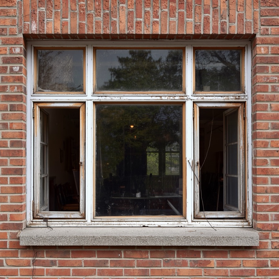 Altes, verwittertes Holzfenster vor dem Austausch – MehrWert-BAUEN GmbH Bremen